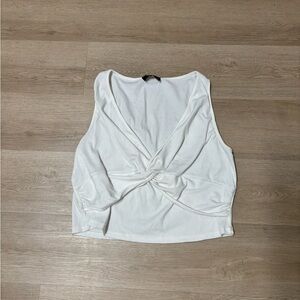 Cider White Twist-Detail Blouse